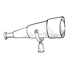 telescope handdrawn illustration