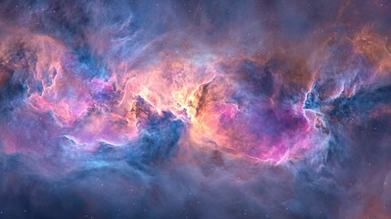 Wall Mural - Cosmic Nebula with Swirling Clouds of Gas and Dust.