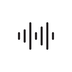 Poster - Waveform icon Flat line illustration