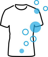 Washing clothes, cleaning clothes, Hanger with beautiful t shirt template on a white background.t shirt design