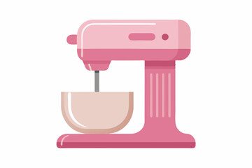 Baking mixer flat line colored icon