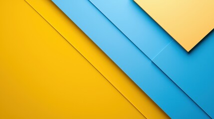 Wall Mural - a vibrant blue and yellow background with diagonal color blocks, creating a bold, energetic contrast