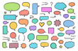 © PixMarket - Set of hand drawn colored speech bubbles and other design elements, vector eps10 illustration