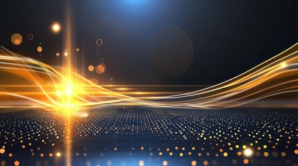 Wall Mural - abstract minimalistic tech layout with very light digital lines and glowing data points.
