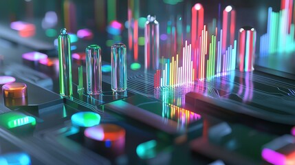 Wall Mural - ai analyzing and applying color coding for heatmaps, visualizing temperature data in red, green, and