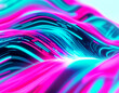 © Владимир Белобаба - Vibrant waves of neon colors flow in an abstract landscape under bright blue skies