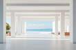© W - Modern architectural scenery and white platform