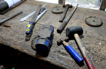 Tools and equipment's, during silver jewelry making