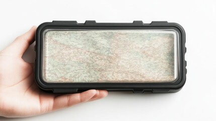 transparent waterproof map case with durable plastic cover isolated on a white background showcasing
