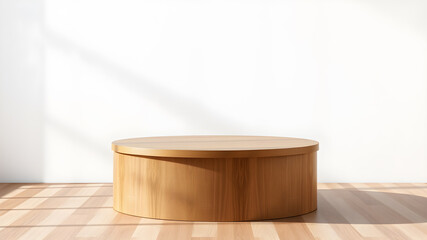 Podium photo of wooden table Generative AI