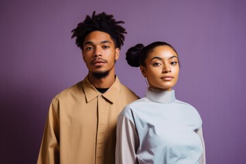 Wall Mural - A man and a woman are standing next to each other