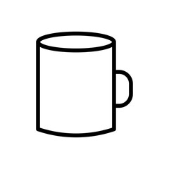 Mug icon Thin line art isolated