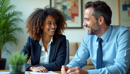 two business executives, colleagues, lawyer, advisor discussing financial legal papers, documents in