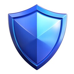 Wall Mural - shield depicting protection. shield 3d icon. protection, defense and security concept symbol: blue s