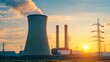 © AzSteel - Cooling Towers and Power Lines at Sunset