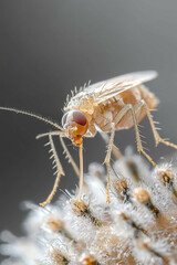 Close-up examination of a flea feeding on a host an intricate look into the world of parasitic insects and their feeding habits