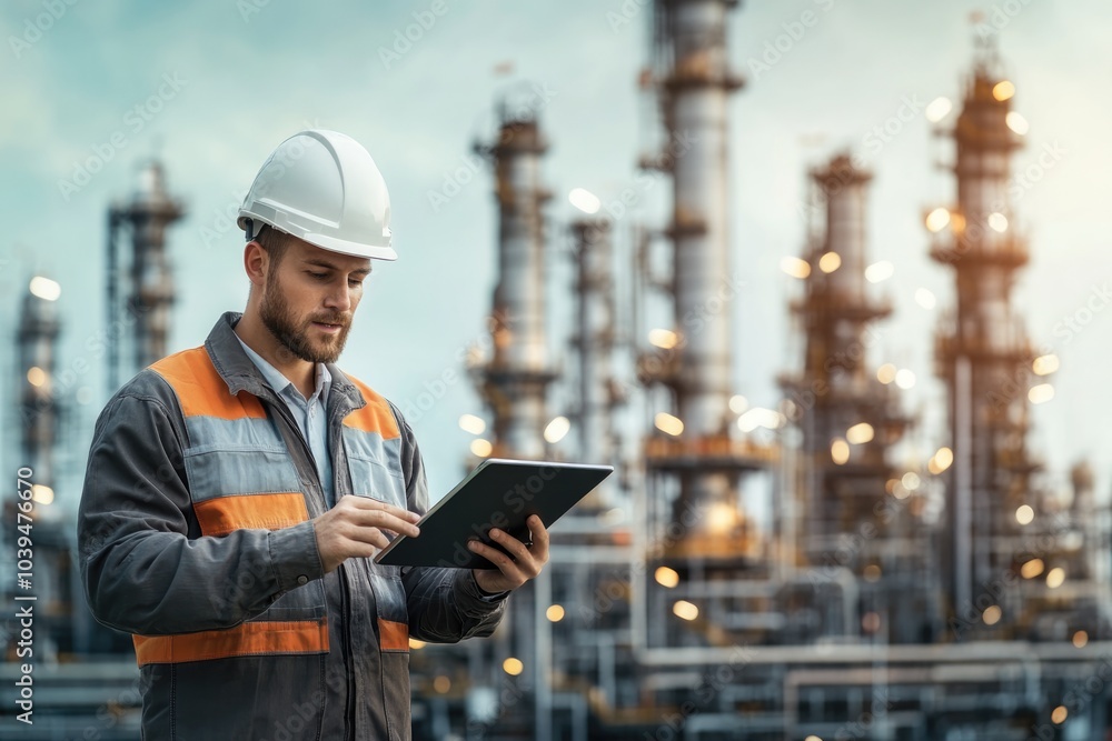 engineer working for oil refinery, oil indusrty , petroleum Stock Photo ...