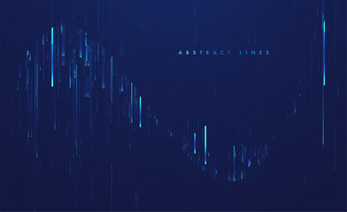 Wall Mural - abstract lines on dark background. magic light effects. graphic concept for your design.