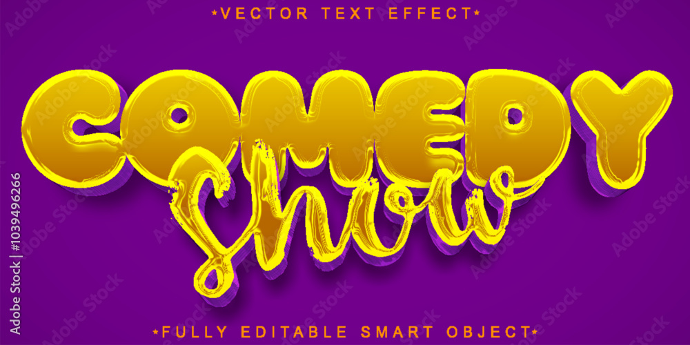 Cartoon Comedy Show Vector Fully Editable Smart Object Text Effect ...