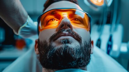 male patient getting dental treatment in dental clinic