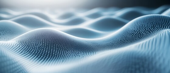 Wall Mural - a blue wave with a lot of dots on it. the dots are scattered all over the wave
