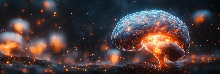 Poster - Conceptual image depicting the idea of intelligence controlling and influencing human beings through advanced brain-computer interface technology in a futuristic digital landscape.