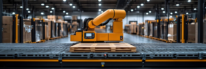 Fototapete - Cutting-Edge Robotic Palletizers Revolutionizing Food Industry Distribution with Increased Automation and Efficiency