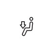 © ShiningPixel - An icon representing air conditioning with an arrow pointing downwards towards a seated person, indicating airflow direction. Editable icon.