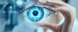 © VINA - A woman's blue eye with a digital overlay, representing technology, data, and the future of vision.
