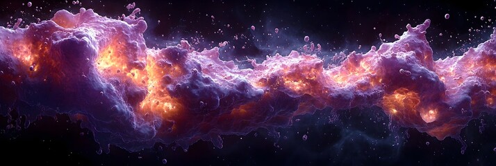 Aufkleber - Mesmerizing cosmic swirls of luminous celestial gases in vibrant fiery hues,creating a surreal and captivating space-inspired abstract art backdrop. Showcasing the dynamic,glowing.