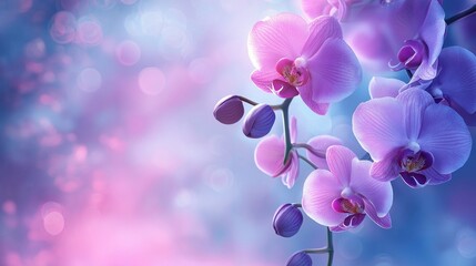 Wall Mural - abstract floral background with orchid flowers