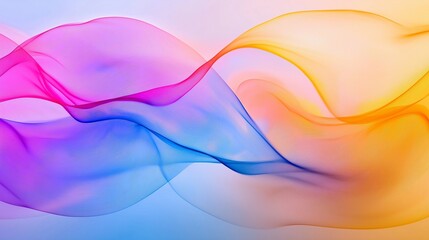 Poster - Colorful abstract line waves on white background