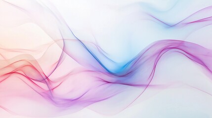 Poster - Colorful abstract line waves on white background