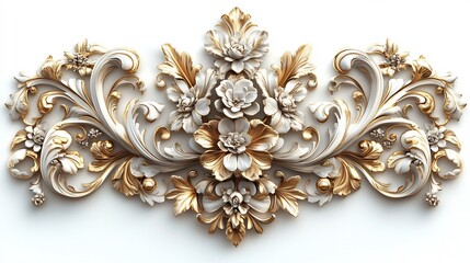 Wall Mural - golden renaissanceinspired filigree swirls intertwining vintage floral scrolls and rich ornamental e