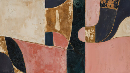 Poster - Abstract Geometric Composition in Earthy Tones