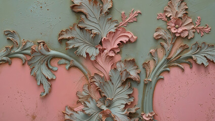 Sticker - Closeup of Floral Wall Molding