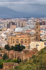 Wall Mural - Malaga cityscape with beautiful Cathedral, Spain