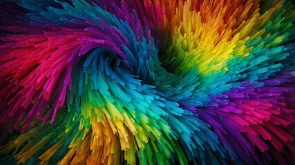 Spiral of Colorful Streaks in Dynamic Motion

