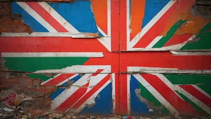 Union Jack & Suriname Flag Grunge Urban Exploration Photography