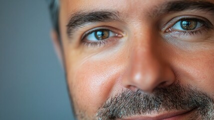 Poster - Close-up of a Smiling Man with Charming Expression