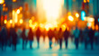 © mertingen - Blurry silhouettes of a crowd in a vibrant city night
