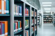 © POOM - Exploring the vibrant world of books a glimpse into a modern library's organized shelves and colorful spines
