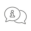 © Toxa2x2 - Information Chat Line Icon for Online Support and Communication. Speech Bubble and Info Outline Symbol for Digital Service Assistance. Editable Stroke. Isolated Vector Illustration