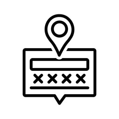 vector black line icon for zip code