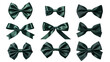 © padungsak - Various green satin bows with different shapes on a white isolated background. transparent background