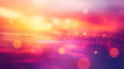 Wall Mural - abstract vibrant sunset over an ocean with gradient pink and orange hues generative ai