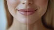 © Alpha - Detailed video tutorial on applying anti-wrinkle cream around the mouth, focusing on smooth skin transformation, split-screen before-and-after results, High-Definition, Neutral Background