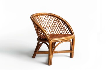 Rattan chair isolate on white background with clipping path