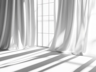 Aufkleber - Realistic PNG file with semitransparent shadow overlay from the window isolated on transparent background. Abstract silhouette soft blurry shadow of window blinds on wall.