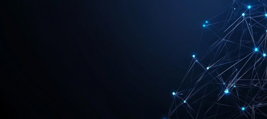 Leinwandbilder - The background is abstract. It consists of dots and polygons forming a 3D wave.